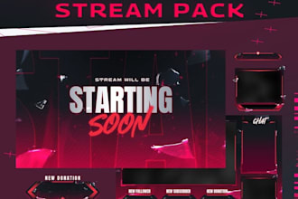 design vtuber and anime inspired overlays for twitch and youtube streams