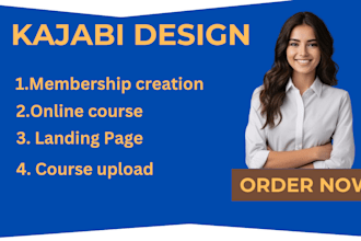 design kajabi website, online course, membership and landing page
