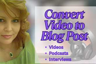 write an SEO blog post from your video or podcast