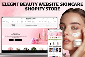 design beauty website cosmetics salon spa store skincare shopify store