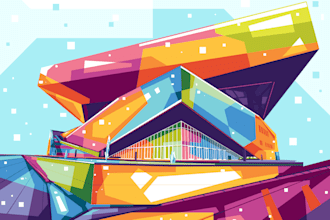 draw your house or buildings into amazing colorful pop art