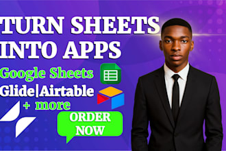turn your google sheets or airtable into a custom glide app