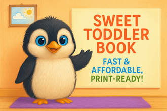 create adorable children story book illustration for toddlers