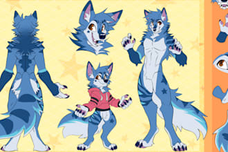 make vtuber anime art original character digital art ref sheet commission  sheet