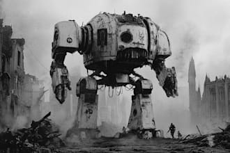 draw detailed warhammer illustration, paint