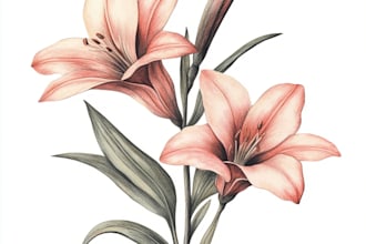 hand draw botanical illustration line art of plants