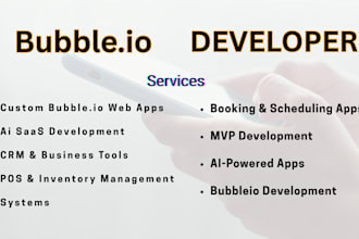 bubble io developer, bubble web app, website, saas app, crm, pos booking website