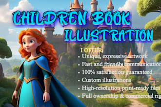 do children story book illustration, storybook, book illustration