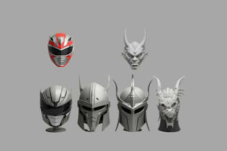 sculpt custom 3d cosplay helmets masks stl for printing power ranger, oni masks