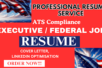 write usajobs and federal resume, cover letter, linkedin profile