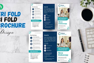 design brochure, company profile, trifold, bifold, flyer, or catalog