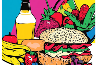 make a food pop art illustration