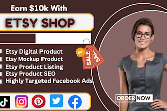 do etsy shop digital product setup, etsy product listing seo