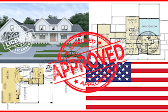 do architectural stamp, structural stamp, set of drawings texas, for city permit