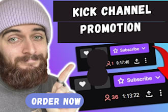 organic kick channel promotion to UK USA to gain followers live viewers chatter