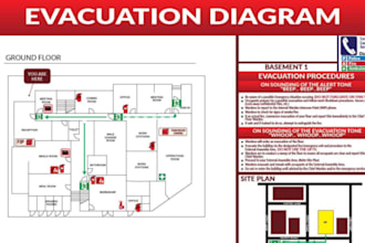 create emergency evacuation plan, fire safety plan, emergency exit