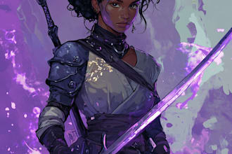 design sci fi dnd oc and character art, game art illustration