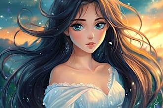 draw a cartoon portrait in disney style