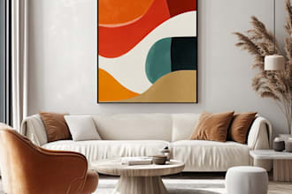 create a digital abstract art illustration