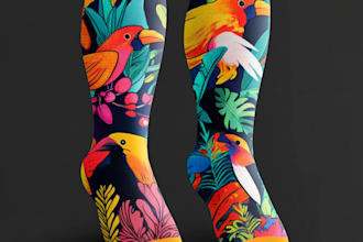 draw a sublimation socks design