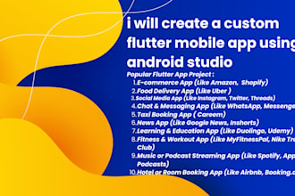 create a custom flutter mobile app using android studio