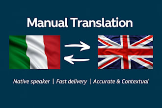 translate english to italian and italian to english professionally