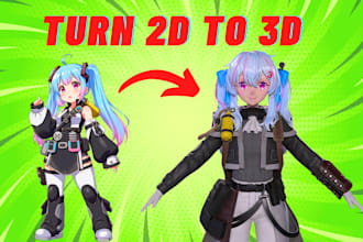 do live2d vtuber to high quality 3d anime vtuber model, customized vrc avatar