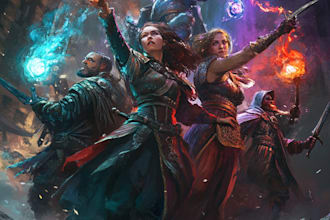 design character illustration for dnd party game art design