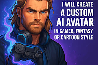 create a custom ai avatar in gamer, fantasy or cartoon style