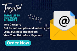 build niche targeted b2b email lead list for lead generation and email marketing