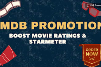 do imdb page promotion, increase imdb starmeter ranking to 100 ratings