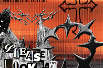 create a weirdcore dreamcore y2k gothic design cover poster