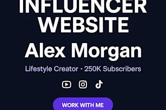 build a clean personal website for influencers and creators