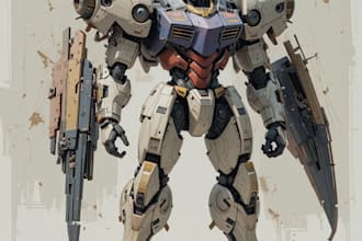draw high quality robot, mecha concept art illustartion