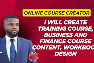 create training course, business and finance course content, workbook design