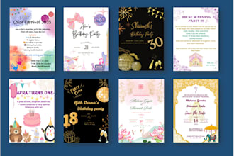 design unique invitations for birthdays, weddings, baby showers, and more