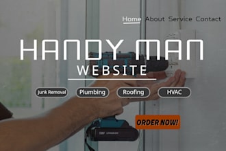 design handyman website for construction, junk removal, hvac, roofing, plumbing
