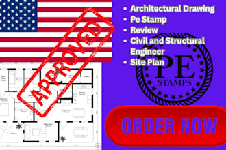 stamp review as a licensed civil and structural engineer for architectural draw