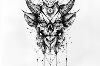 draw a custom tattoo design as a tattoo artist