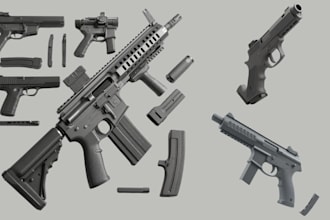 sculpt 3d cosplay weapons airsoft gun models for 3d printing accessories stl fil