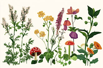 do your ideal botanical illustrations of flowers, plants or any think