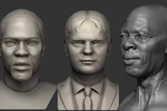 3d head model realistic face metahuman character sculpt statue bust  3d printing