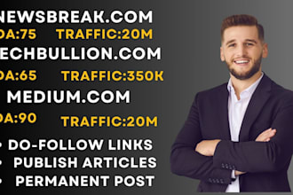 publish your articles on newsbreak,com and medium,com