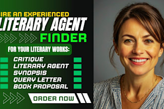 find literary agents and help you prepare query letter, synopsis and critique