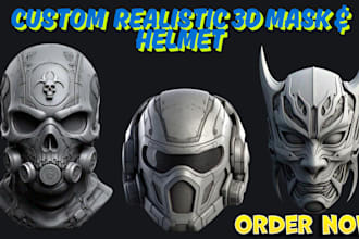 sculpt 3d mask model 3d cosplay helmet wearable cosplay prop for 3d printing