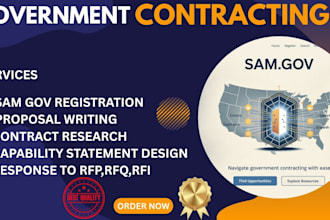 conduct contract research, write rfp rfq, and government bids