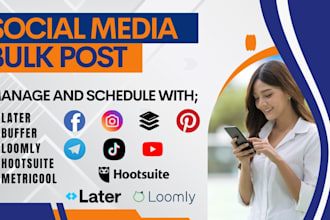 schedule social media posts using buffer, loomly, hootsuite, later vistasocial
