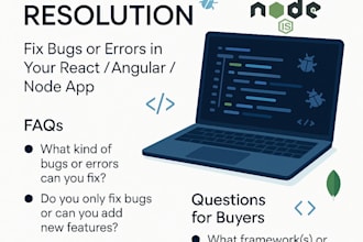 fix bugs or errors in your react angular node app