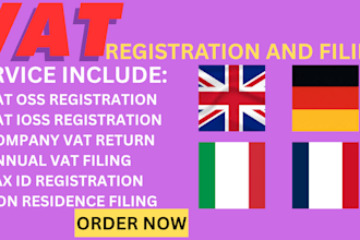 register your vat oss, ioss, file vat returns, and handle non resident tax setup