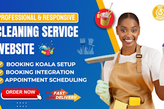cleaning service website with booking koala, booking koala website, bookingkoala
